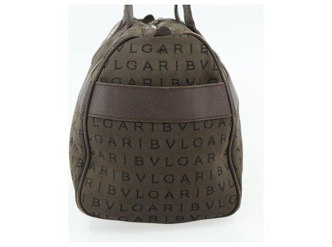 Bulgari BVLGARI Logo Mania Handtasche aus braunem Canvas mit Silber authentisch bs34748 - Ansicht 3