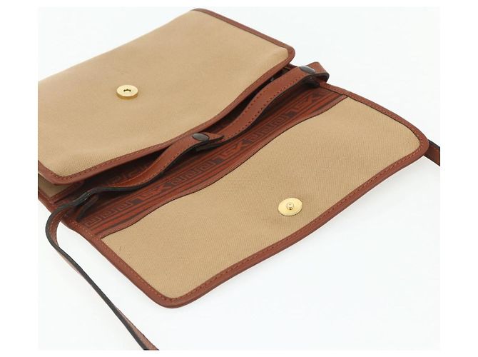 Saint Laurent Borsa a Spalla in Tela Beige Oro Auth ep14127 D'oro - vista 11