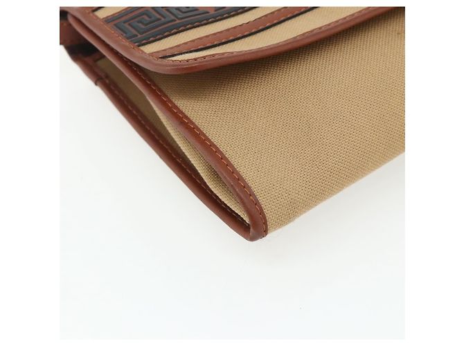 Saint Laurent Borsa a Spalla in Tela Beige Oro Auth ep14127 D'oro - vista 14