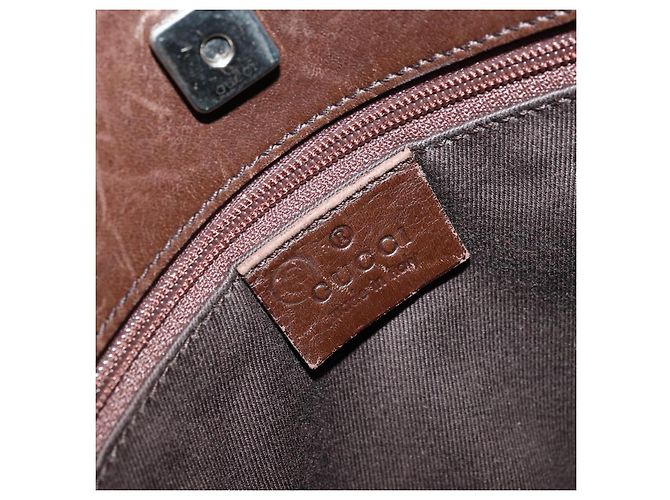 Borsa a Spalla GG Canvas GUCCI Outlet Marrone Argento 91762 Auth ka4080A - vista 10