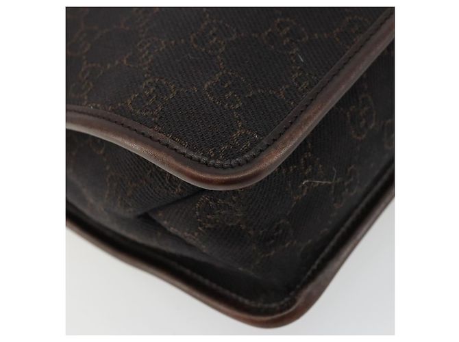 Borsa a Spalla GG Canvas GUCCI Outlet Marrone Argento 91762 Auth ka4080A - vista 16