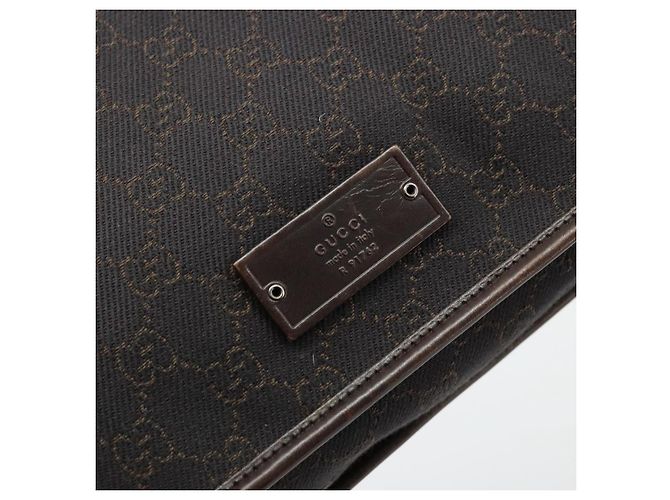 Borsa a Spalla GG Canvas GUCCI Outlet Marrone Argento 91762 Auth ka4080A - vista 17