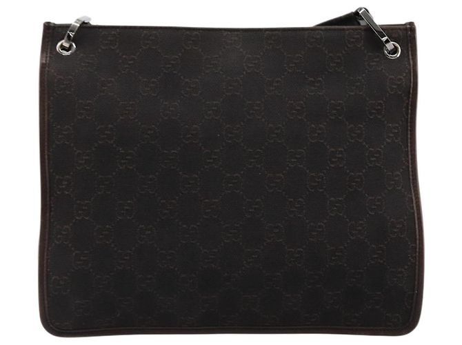 Borsa a Spalla GG Canvas GUCCI Outlet Marrone Argento 91762 Auth ka4080A - vista 2