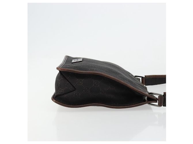 Borsa a Spalla GG Canvas GUCCI Outlet Marrone Argento 91762 Auth ka4080A - vista 3