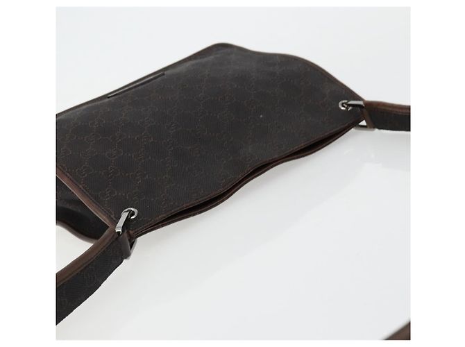Borsa a Spalla GG Canvas GUCCI Outlet Marrone Argento 91762 Auth ka4080A - vista 6
