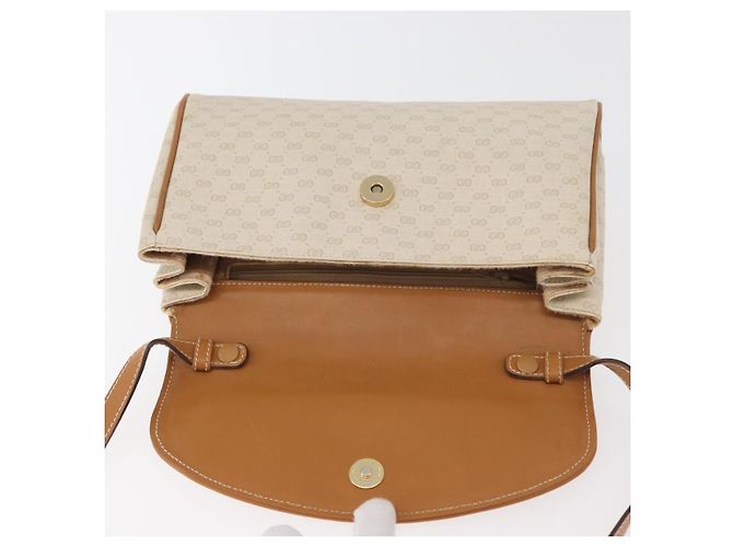 Gucci Borsa a Spalla Micro GG Supreme in PVC Avorio Oro 004 14 1923 Auth 176849 D'oro Crudo - vista 10