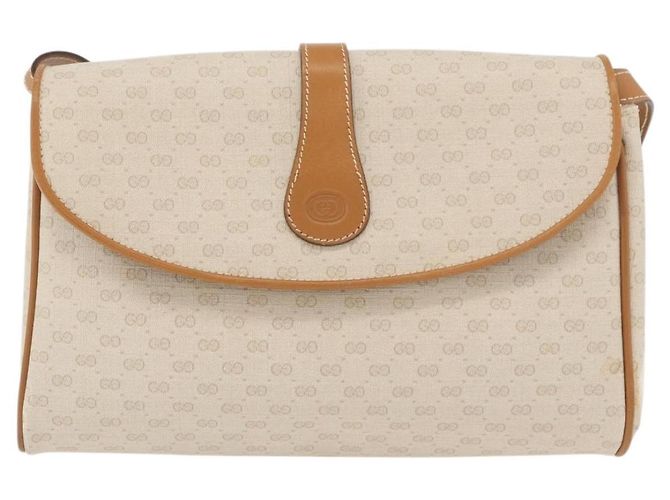 Gucci Borsa a Spalla Micro GG Supreme in PVC Avorio Oro 004 14 1923 Auth 176849 D'oro Crudo - vista 13