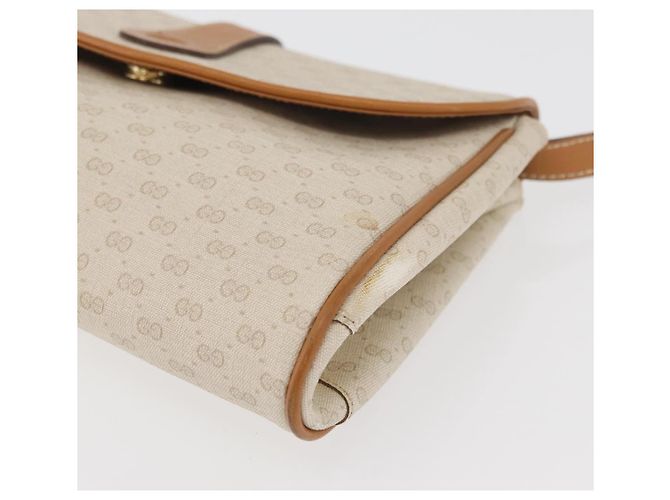 Gucci Borsa a Spalla Micro GG Supreme in PVC Avorio Oro 004 14 1923 Auth 176849 D'oro Crudo - vista 14