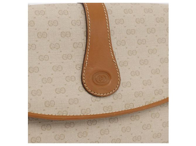 Gucci Borsa a Spalla Micro GG Supreme in PVC Avorio Oro 004 14 1923 Auth 176849 D'oro Crudo - vista 17