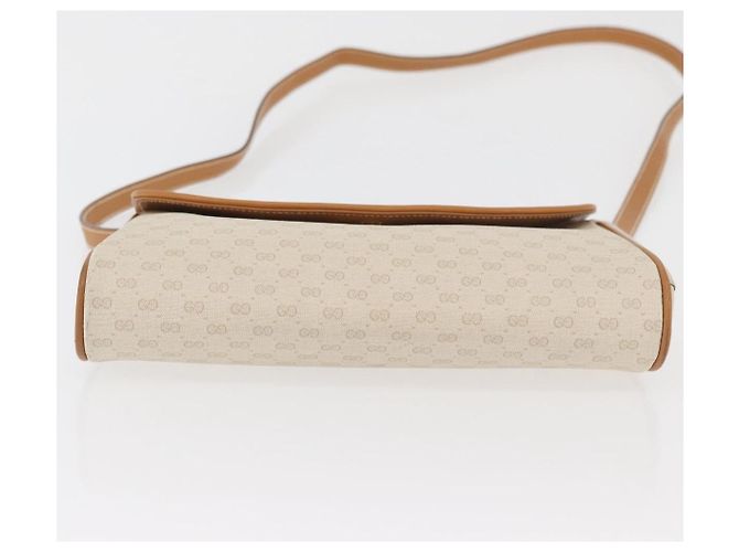Gucci Borsa a Spalla Micro GG Supreme in PVC Avorio Oro 004 14 1923 Auth 176849 D'oro Crudo - vista 5
