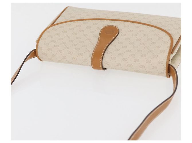 Gucci Borsa a Spalla Micro GG Supreme in PVC Avorio Oro 004 14 1923 Auth 176849 D'oro Crudo - vista 6