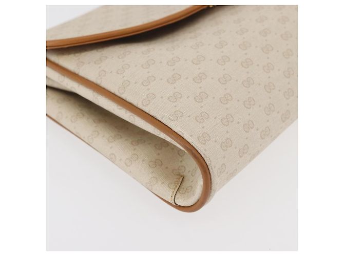 Gucci Borsa a Spalla Micro GG Supreme in PVC Avorio Oro 004 14 1923 Auth 176849 D'oro Crudo - vista 9