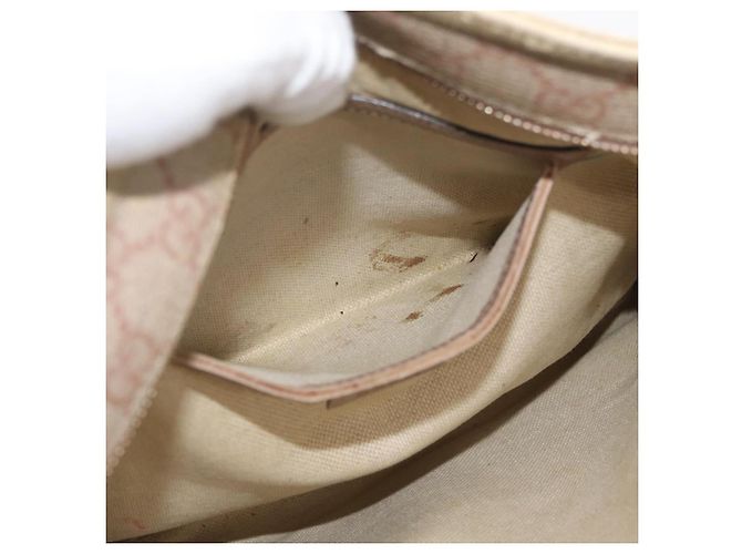 Gucci Bolsa de Ombro GG Supreme PVC Rosa Dourado 295257 Auth ep14460 - vista 11