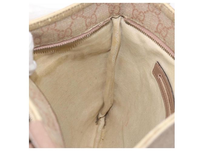 Gucci Bolsa de Ombro GG Supreme PVC Rosa Dourado 295257 Auth ep14460 - vista 22