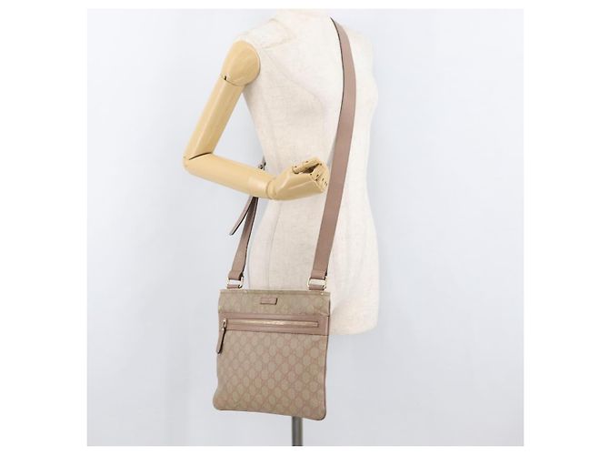 Gucci Bolsa de Ombro GG Supreme PVC Rosa Dourado 295257 Auth ep14460 - vista 24