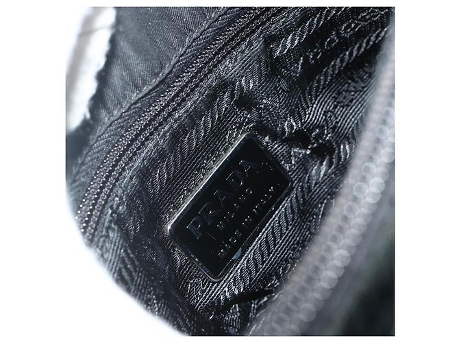 PRADA Borsa a mano con catena in nylon nero Auth 176700 - vista 10