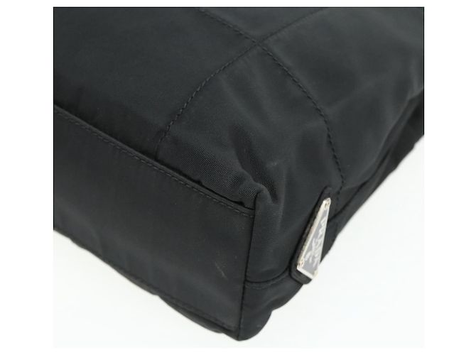 PRADA Borsa a mano con catena in nylon nero Auth 176700 - vista 15