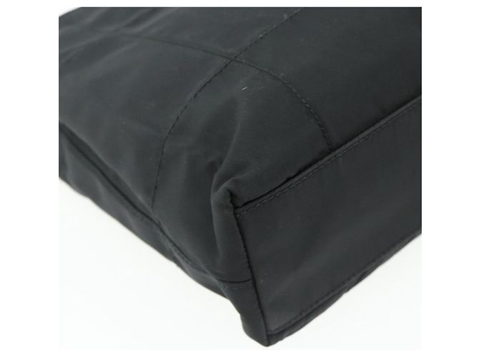 PRADA Borsa a mano con catena in nylon nero Auth 176700 - vista 16