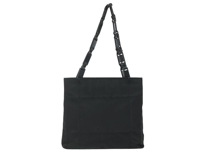 PRADA Borsa a mano con catena in nylon nero Auth 176700 - vista 2