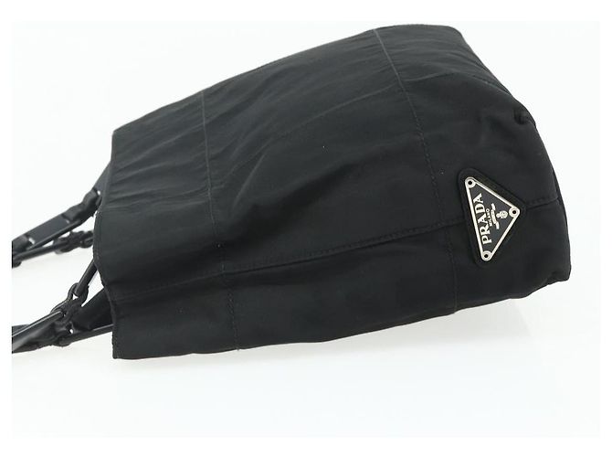 PRADA Borsa a mano con catena in nylon nero Auth 176700 - vista 3