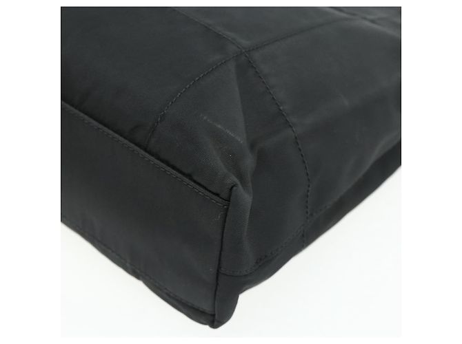 PRADA Borsa a mano con catena in nylon nero Auth 176700 - vista 9