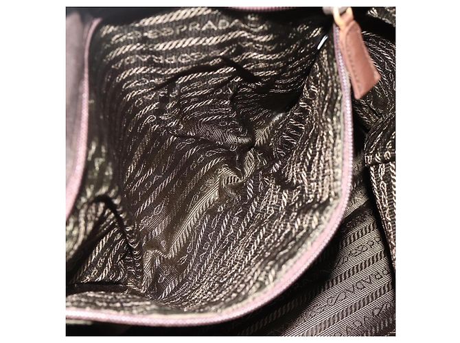Borsa Tote in Nylon Marrone e Oro PRADA con Catena Auth bs34691 D'oro - vista 22