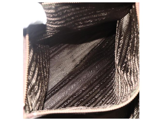 Borsa Tote in Nylon Marrone e Oro PRADA con Catena Auth bs34691 D'oro - vista 24