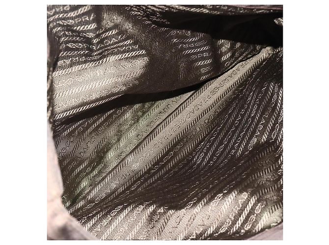 Borsa Tote in Nylon Marrone e Oro PRADA con Catena Auth bs34691 D'oro - vista 25