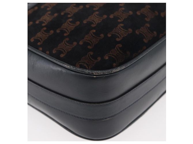 Céline Borsa a Spalla in Tela Macadam Medallion CELINE Nero Oro Auth 176882 D'oro - vista 14