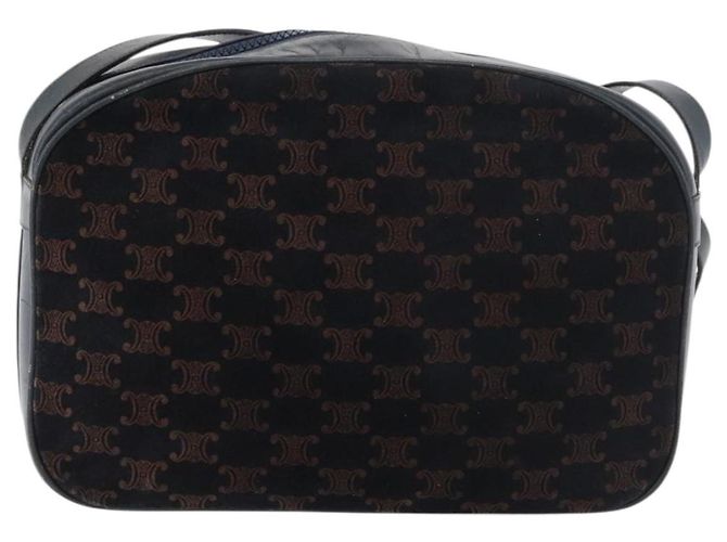 Céline Borsa a Spalla in Tela Macadam Medallion CELINE Nero Oro Auth 176882 D'oro - vista 2