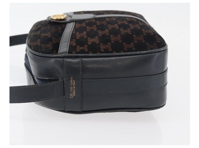 Céline Borsa a Spalla in Tela Macadam Medallion CELINE Nero Oro Auth 176882 D'oro - vista 4