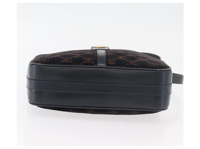 Céline Borsa a Spalla in Tela Macadam Medallion CELINE Nero Oro Auth 176882 D'oro - vista 5