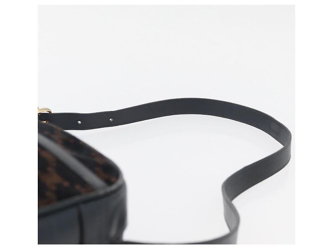 Céline Borsa a Spalla in Tela Macadam Medallion CELINE Nero Oro Auth 176882 D'oro - vista 8