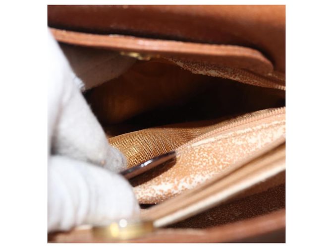 Borsa a mano in pelle Gucci Bamboo marrone oro 002 0260 Auth ep14319 D'oro - vista 11