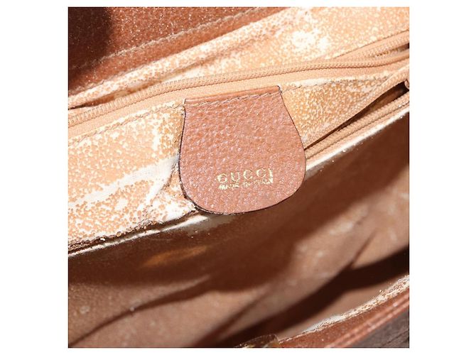 Borsa a mano in pelle Gucci Bamboo marrone oro 002 0260 Auth ep14319 D'oro - vista 17