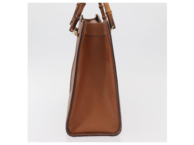 Borsa a mano in pelle Gucci Bamboo marrone oro 002 0260 Auth ep14319 D'oro - vista 4