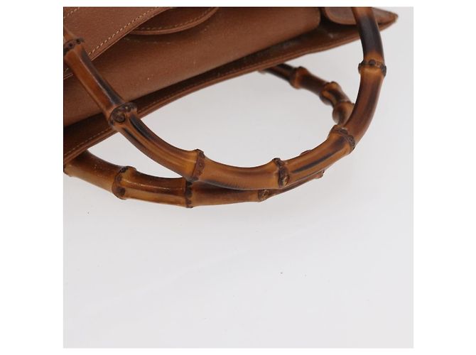 Borsa a mano in pelle Gucci Bamboo marrone oro 002 0260 Auth ep14319 D'oro - vista 7