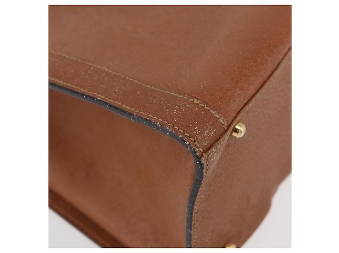Borsa a mano in pelle Gucci Bamboo marrone oro 002 0260 Auth ep14319 D'oro - vista 9