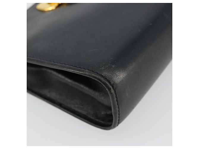 Borsa a Spalla Gancini in Pelle Salvatore Ferragamo Blu Navy Oro Auth 177157 D'oro - vista 14