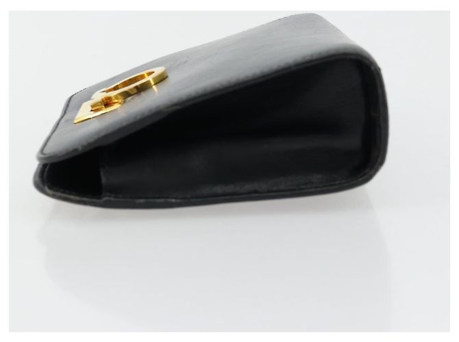 Borsa a Spalla Gancini in Pelle Salvatore Ferragamo Blu Navy Oro Auth 177157 D'oro - vista 4