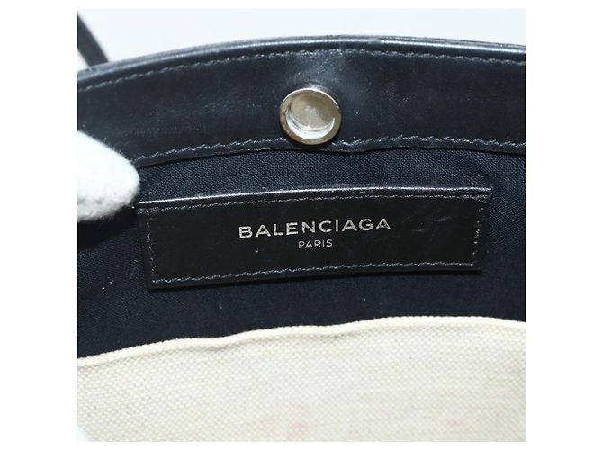 Borsa a Spalla BALENCIAGA in Tela Nera e Bianca 339937 Auth ka4118 Nero Bianco - vista 18