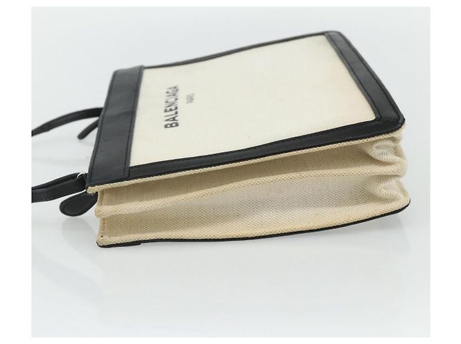 Borsa a Spalla BALENCIAGA in Tela Nera e Bianca 339937 Auth ka4118 Nero Bianco - vista 3