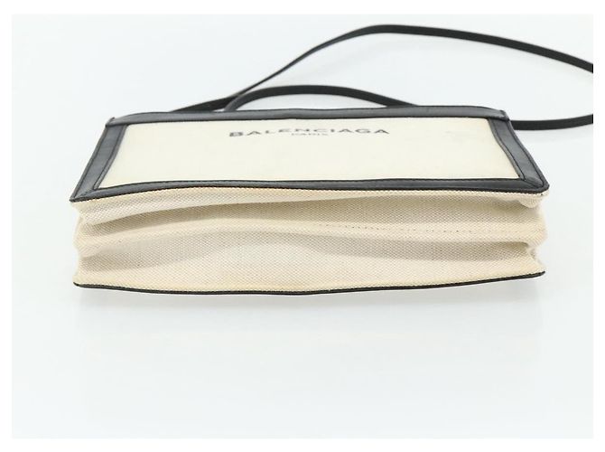 Borsa a Spalla BALENCIAGA in Tela Nera e Bianca 339937 Auth ka4118 Nero Bianco - vista 5