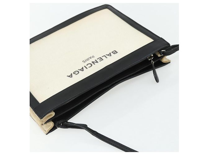 Borsa a Spalla BALENCIAGA in Tela Nera e Bianca 339937 Auth ka4118 Nero Bianco - vista 6