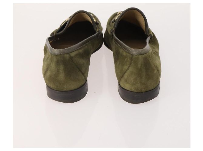 GUCCI Schuhe aus Wildleder 3 Set Schwarz Khaki Weiß Auth 174777 - Ansicht 3