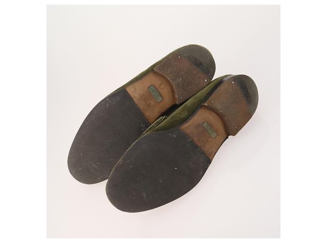 GUCCI Schuhe aus Wildleder 3 Set Schwarz Khaki Weiß Auth 174777 - Ansicht 5