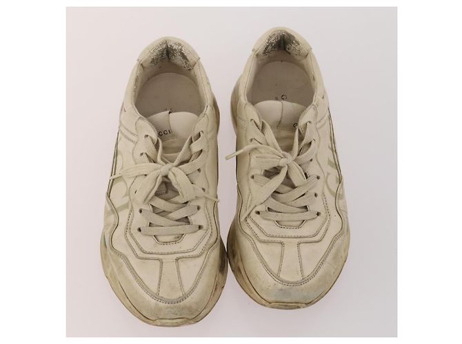GUCCI Schuhe aus Wildleder 3 Set Schwarz Khaki Weiß Auth 174777 - Ansicht 8
