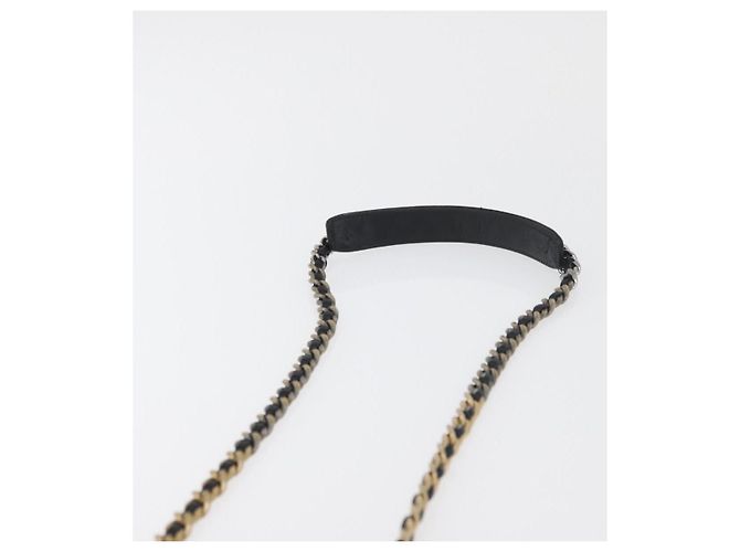 CHANEL Matelassé Corrente Capa para iPhone Bolsa Couro de Cordeiro Preto Ouro CC Auth BA12149A Dourado - vista 8
