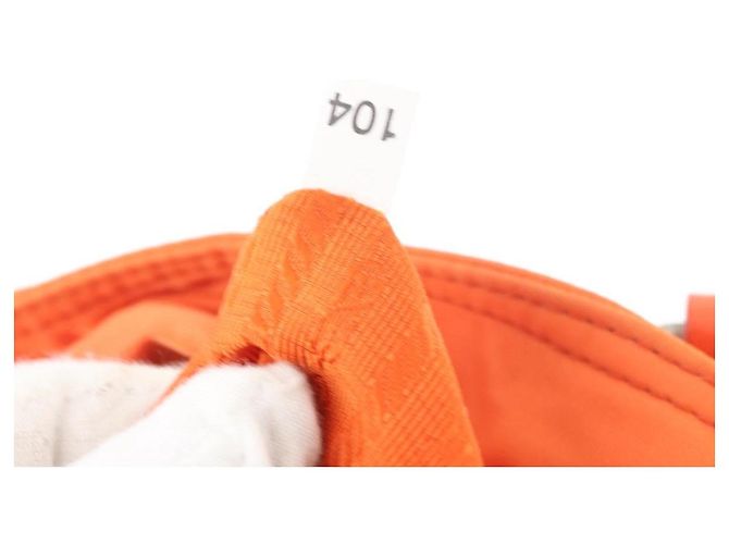 PRADA Bolso de mano de nailon 2 vías naranja plata Auth ti3826 - vista 12