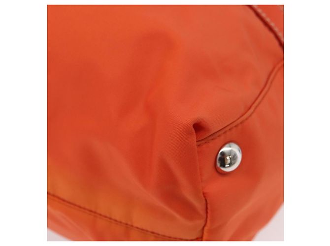 PRADA Bolso de mano de nailon 2 vías naranja plata Auth ti3826 - vista 16